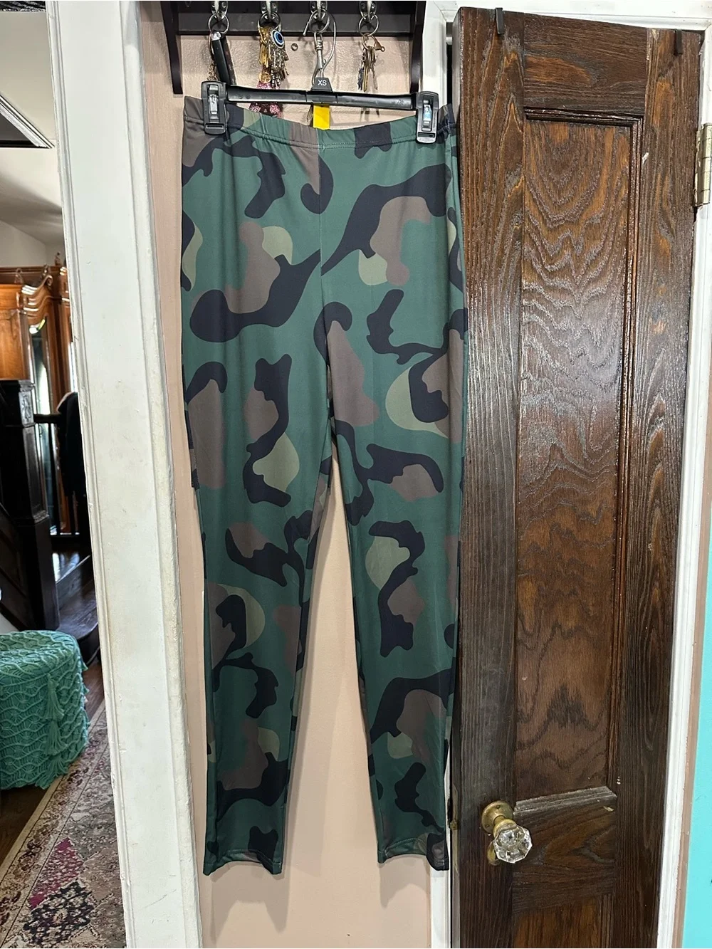 Camouflage two piece set with long sleeve cardigan and matching skinny pants